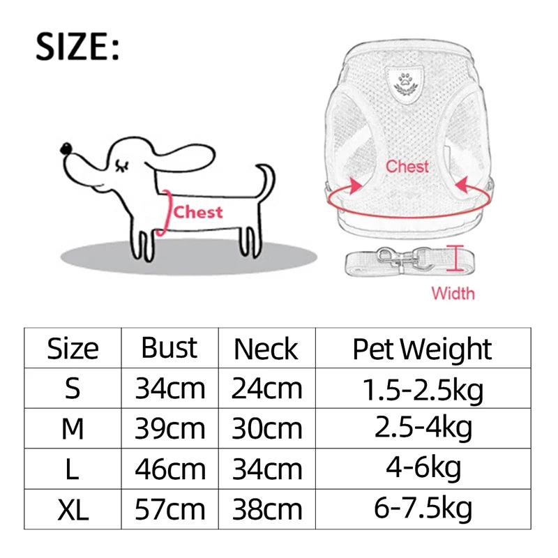 Adjustable Mesh Cat Harness Vest