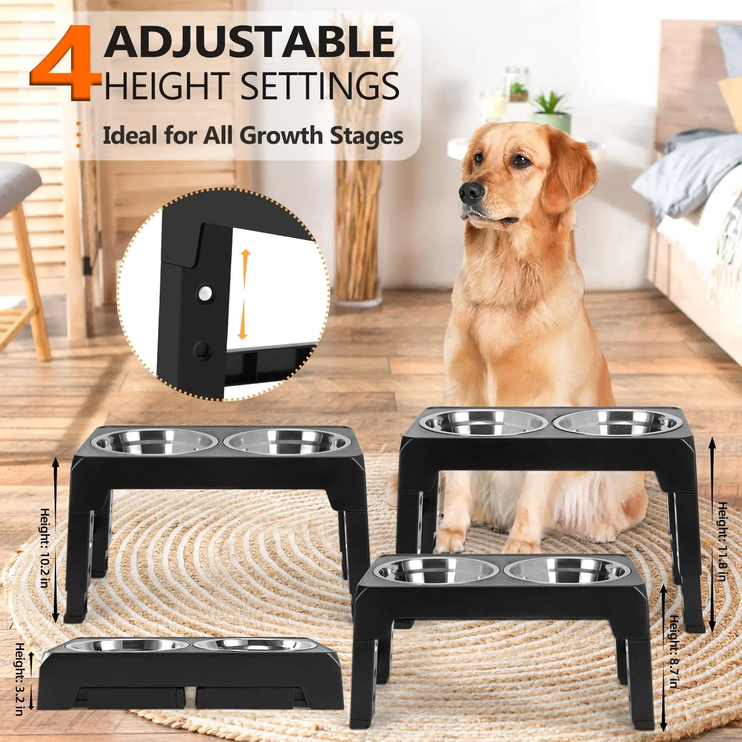 Adjustable Elevated Dog Feeder