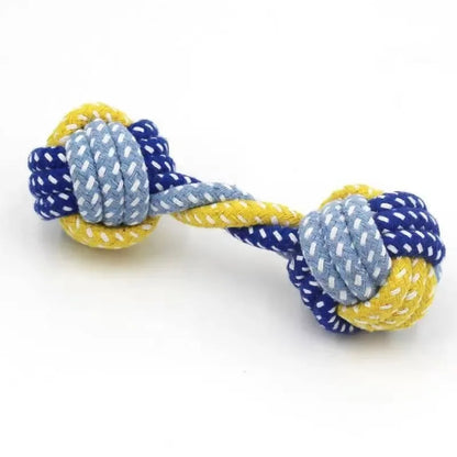 Interactive Dog Toy: Knot Rope Ball & Dumbbell Set